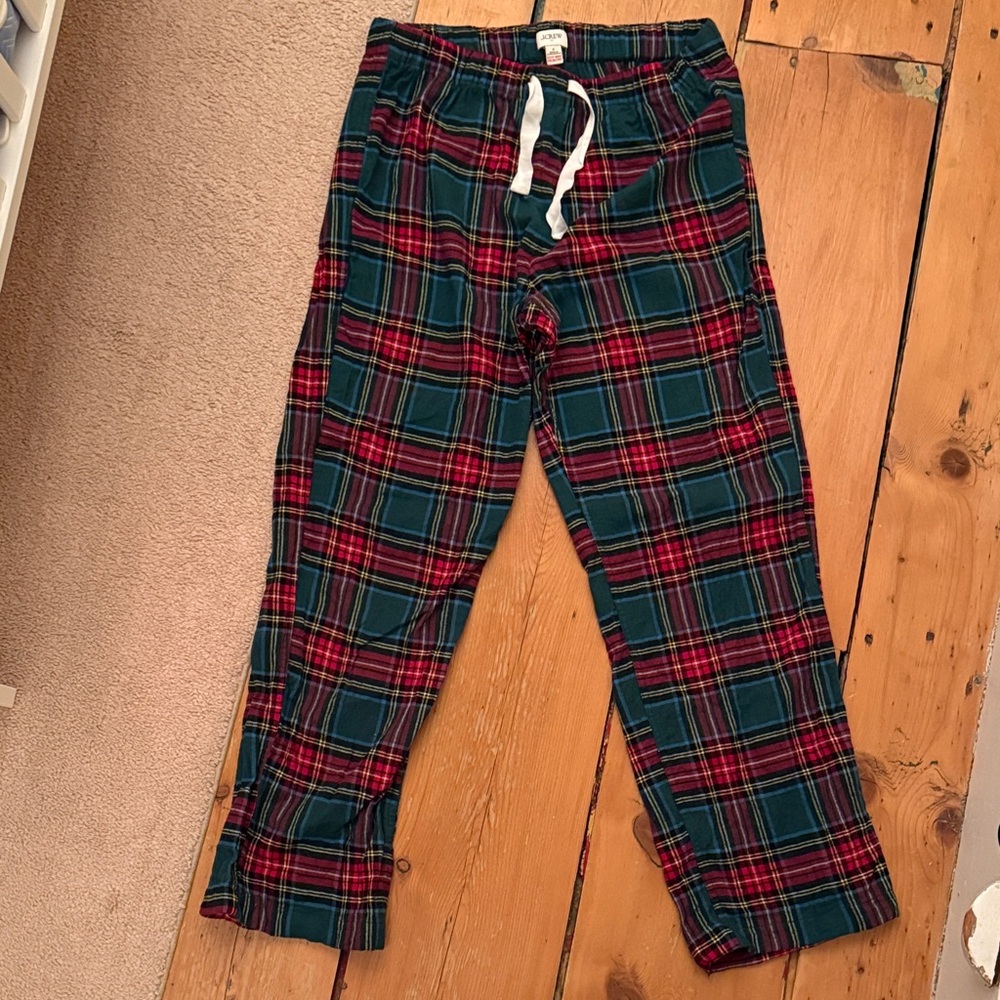 J. Crew Women's Tartan Plaid Pajama Pants in Red and Green